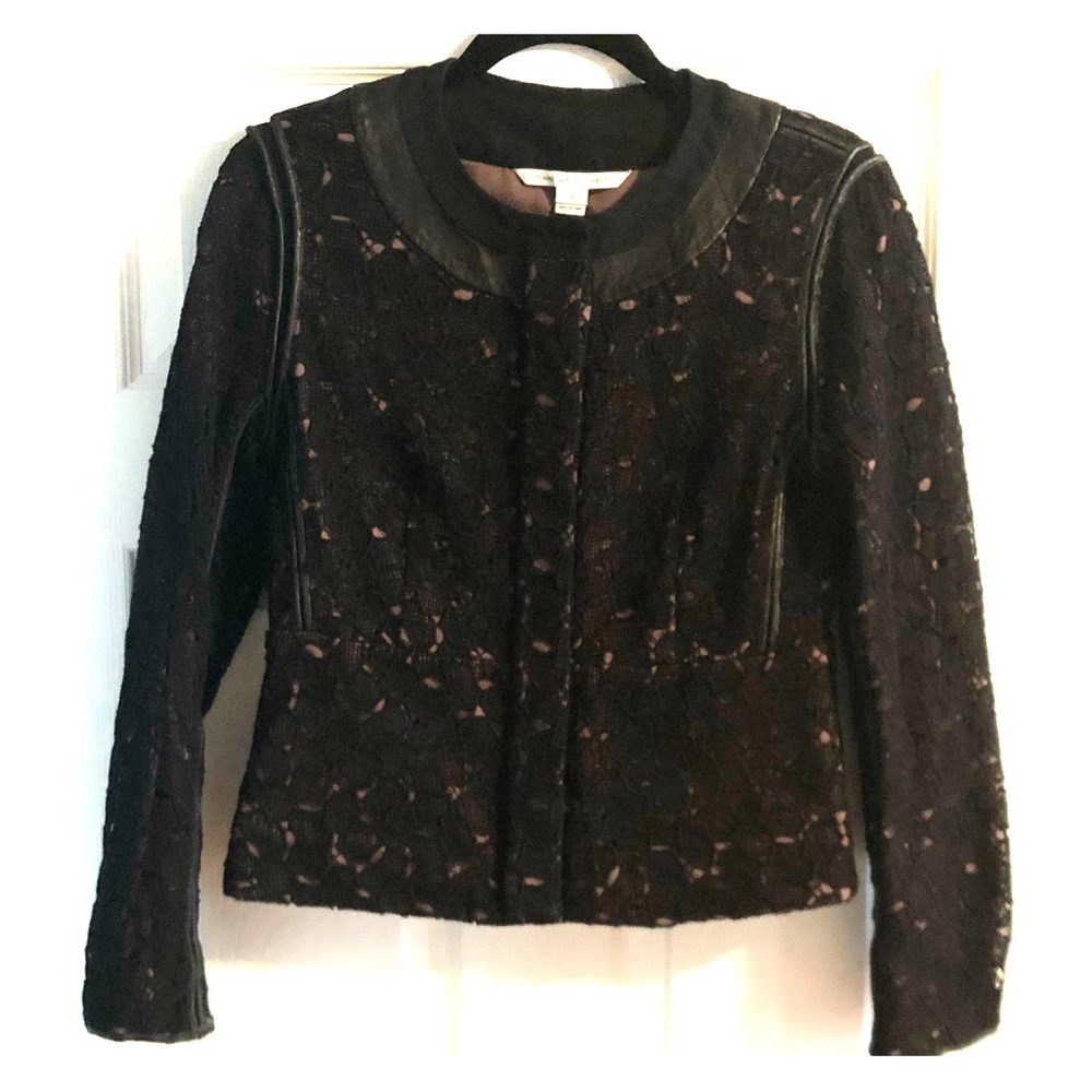 DVF lace black/nude peplum blazer